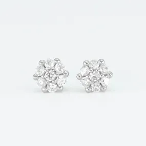 Round Flower Stud Earrings