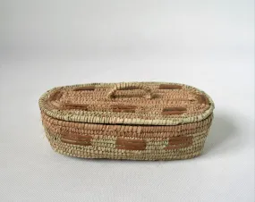 Rustic straw rectangle box (doum palm leaves)