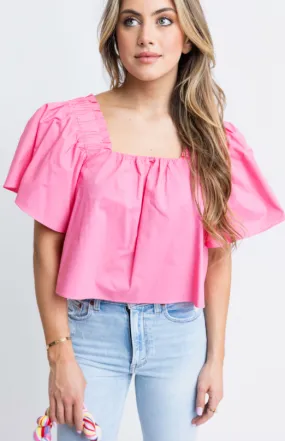 Sail Away Square Neck Top | PINK