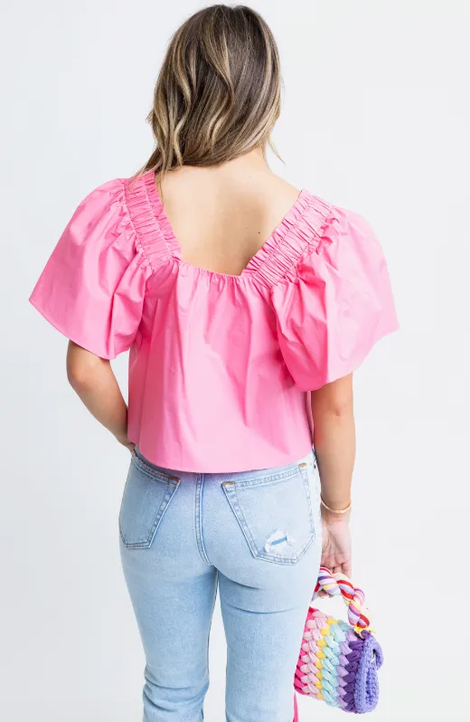 Sail Away Square Neck Top | PINK