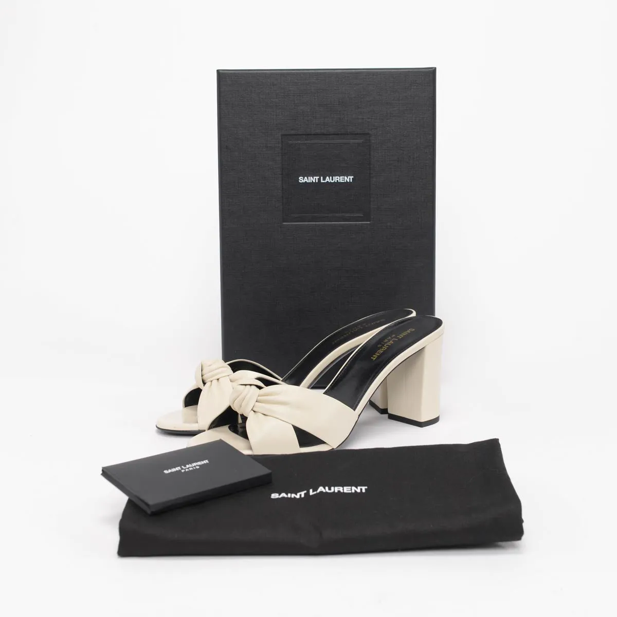 Saint Laurent Pearl Leather Bianca Sandals 41