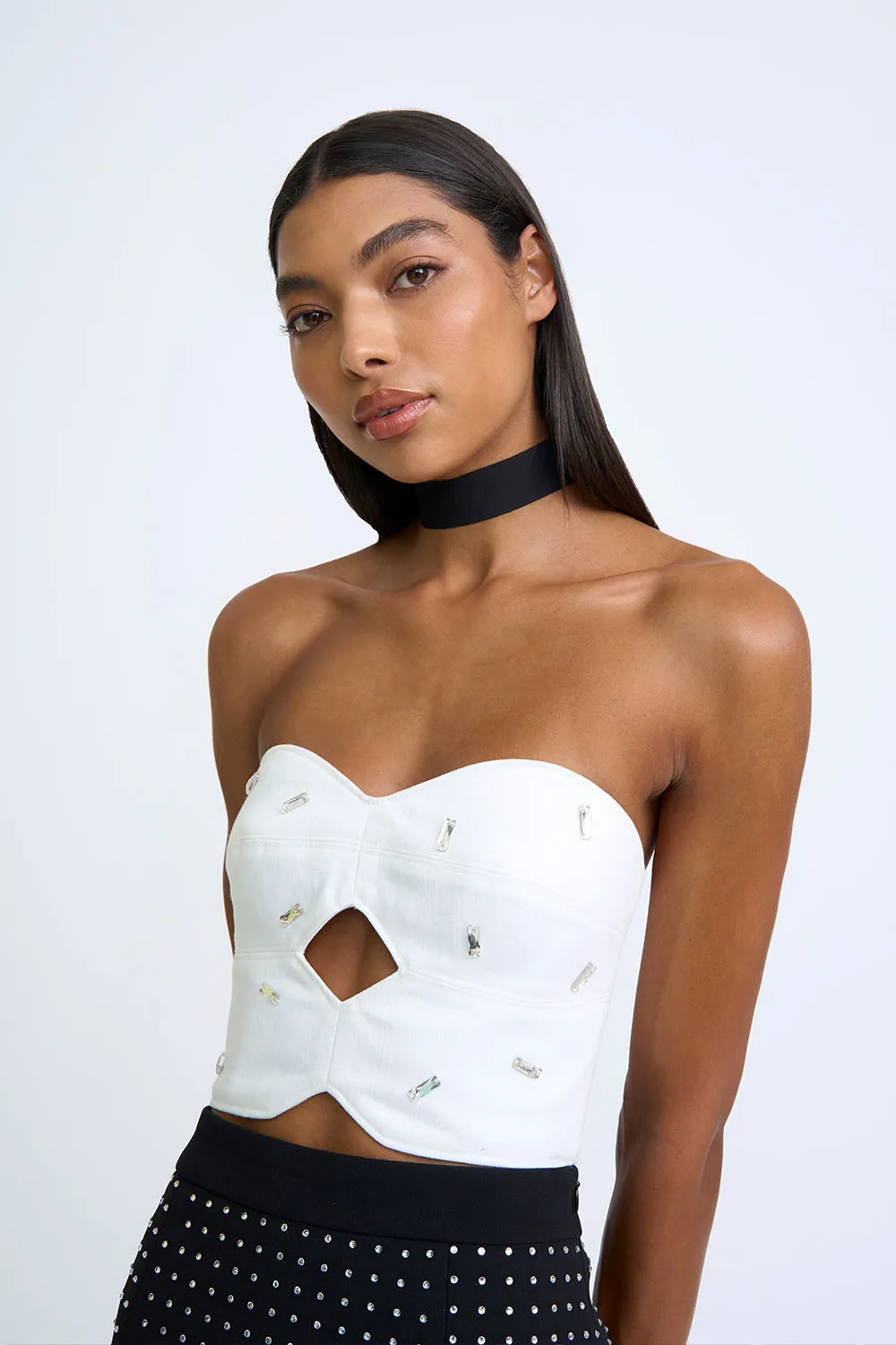 Scattered Ruby Bustier | Final Sale - Ivory Silver