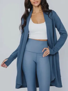 Sea Blue Buttery Long Sleeve Open Cardigan