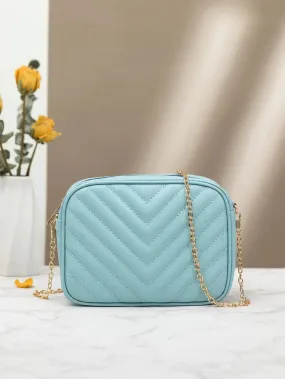 Shein Inspired - Chevron Crossbody Bag ~ Sky Blue