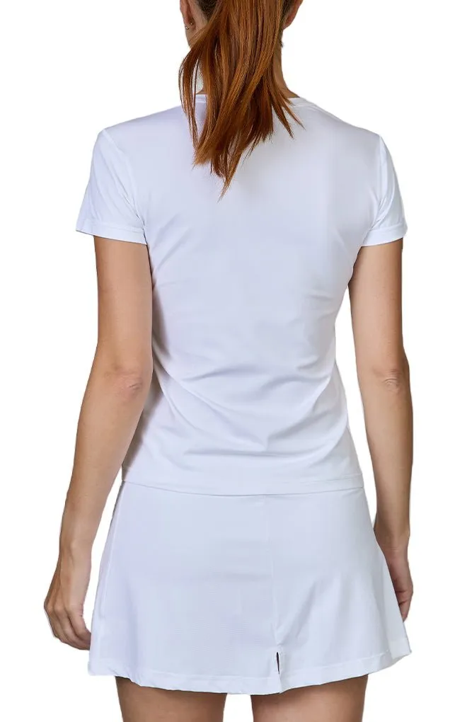 Short Sleeve White Tennis Top