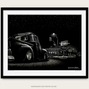 Signed 11x17" Lowrider Truck Litho Art Print "Tito's Tacos"