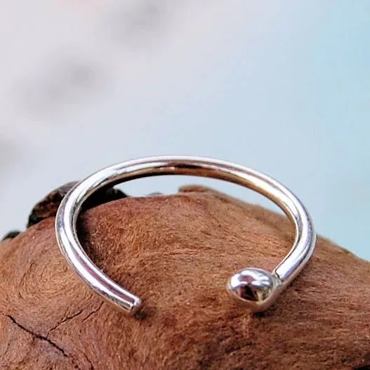 Silver Open Nose Ring Hoop