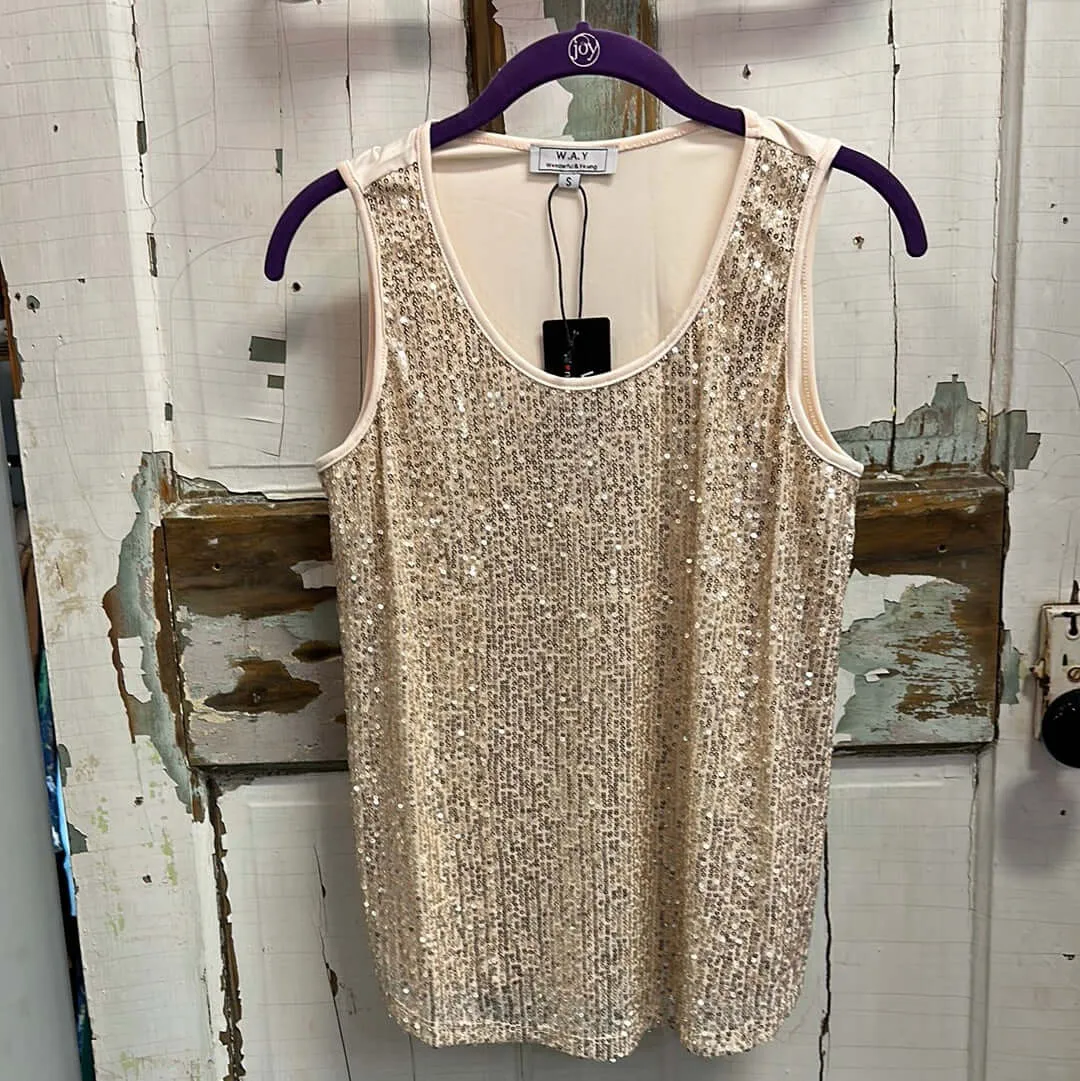 Sleeveless Sequin Tank