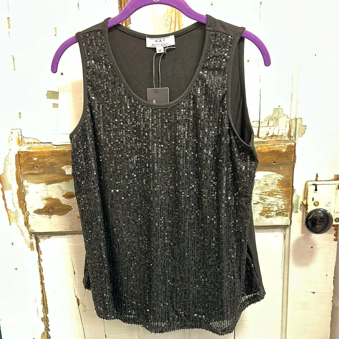 Sleeveless Sequin Tank