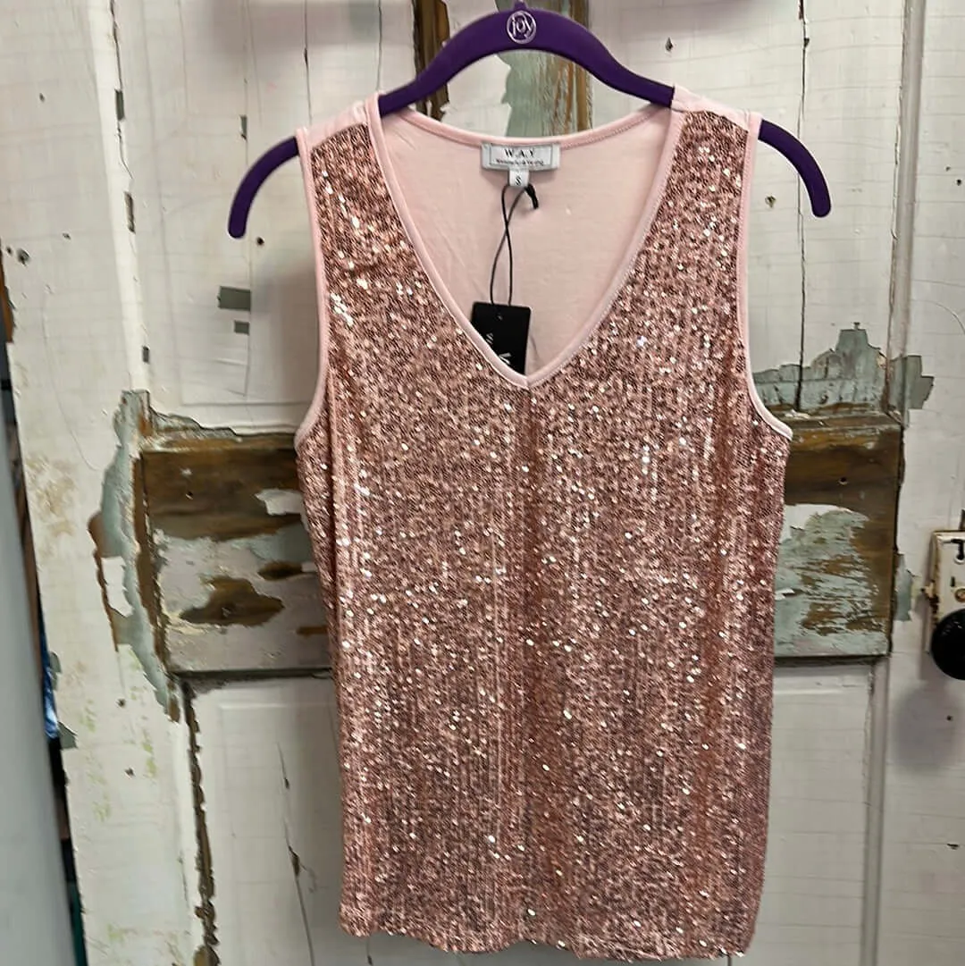 Sleeveless Sequin Tank