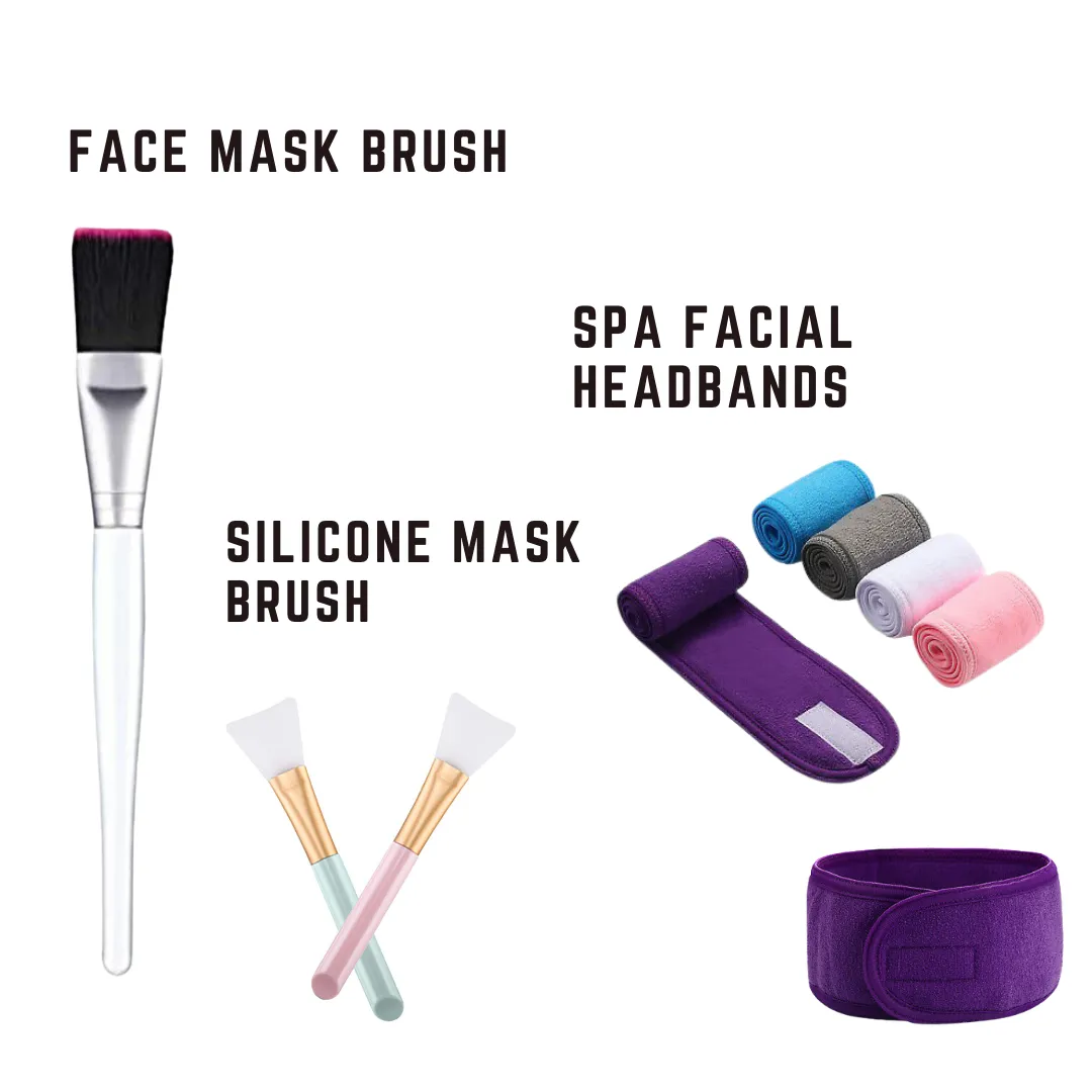 Spa Facial Headband & Mask Brush Set