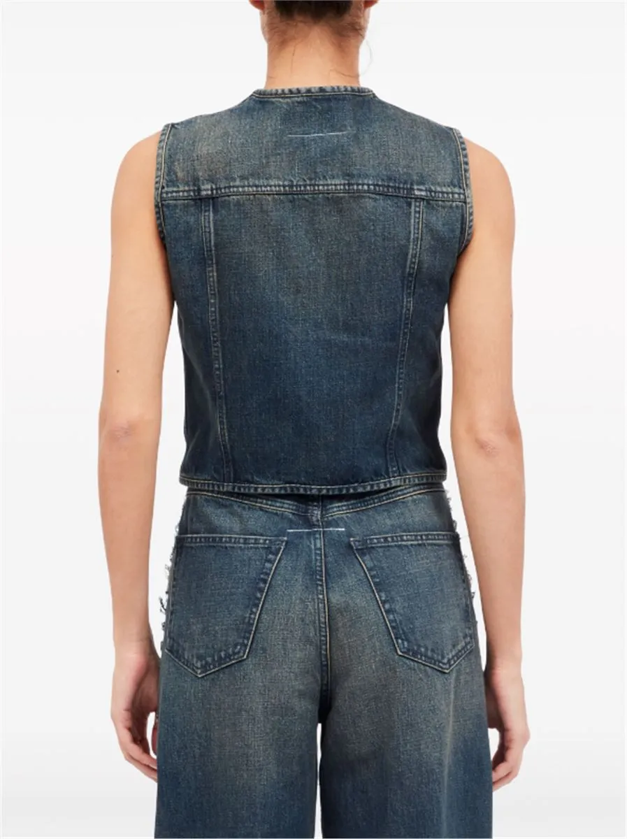 STONEWASHED DENIM GILET