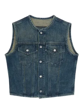 STONEWASHED DENIM GILET