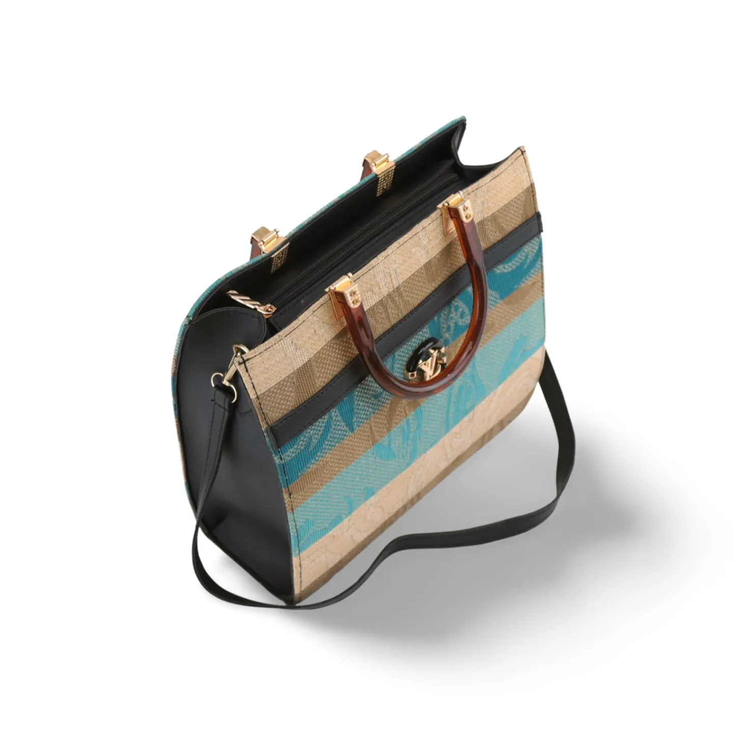 Stylish Striped Top Handle Handbag for Everyday Use