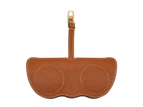 Sunglasses Holder Dolomite Pebble Print Calf Leather - Tan