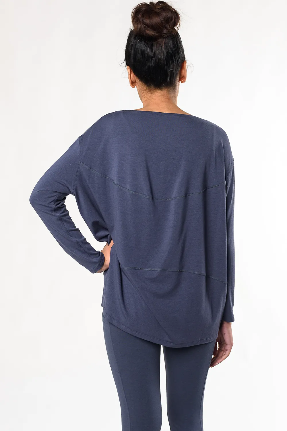 Taryn Cocoon Bamboo Top - Anchor Blue