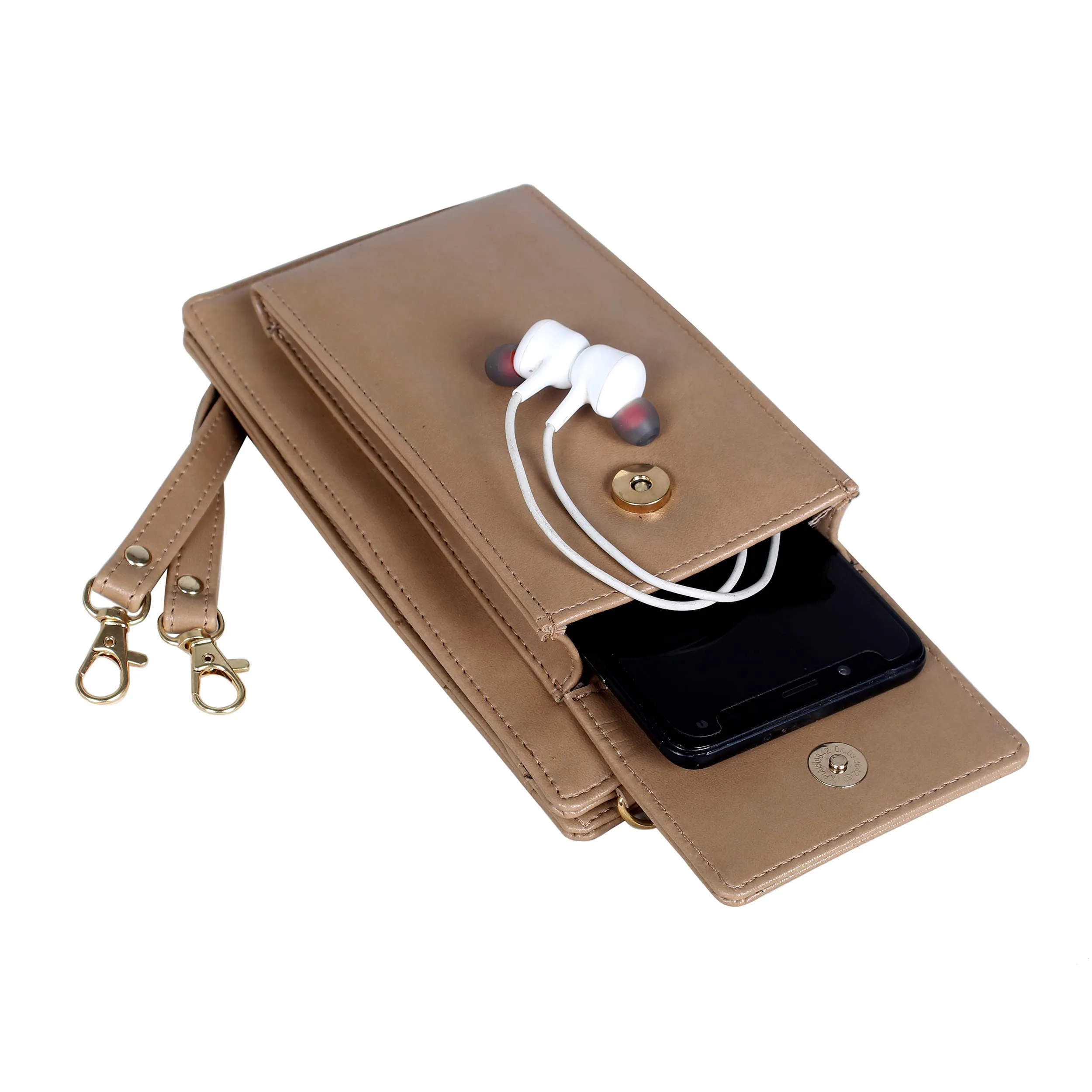 THE CLOWNFISH Adora Women Wallet/Sling Bag With Front Phone Pocket (Light Brown)