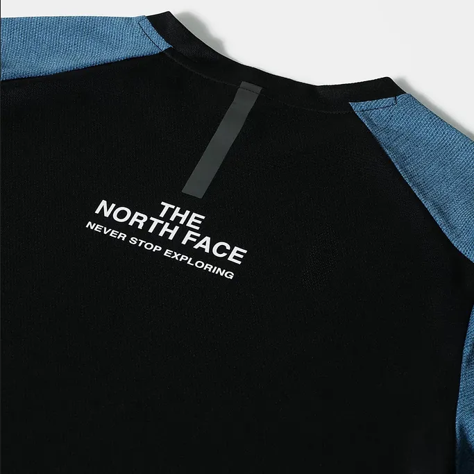 The North Face Men's Mountain Athletics Short Sleeve T-shirt NF0A5IEU5V9 banff blue dark heather-black