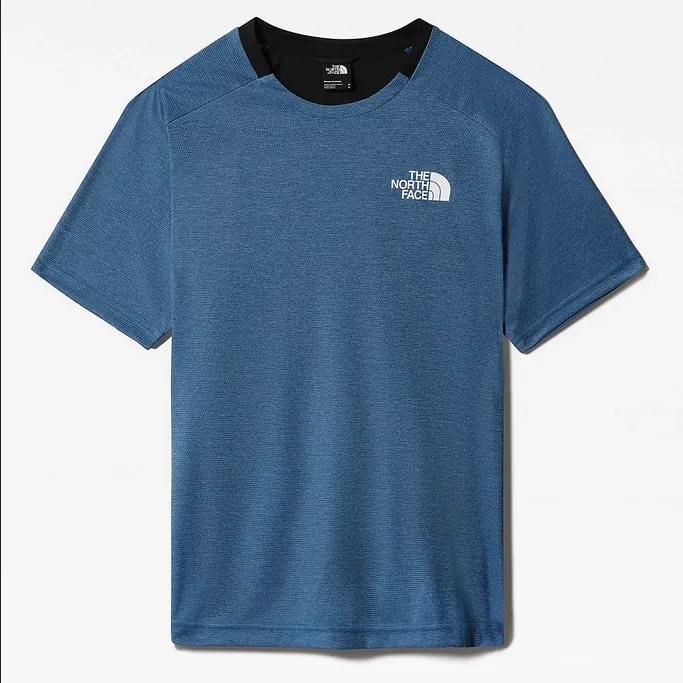 The North Face Men's Mountain Athletics Short Sleeve T-shirt NF0A5IEU5V9 banff blue dark heather-black