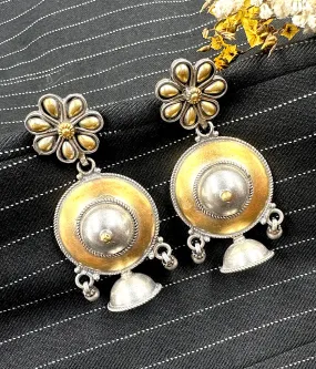 The Two tone Silver Jhumkas