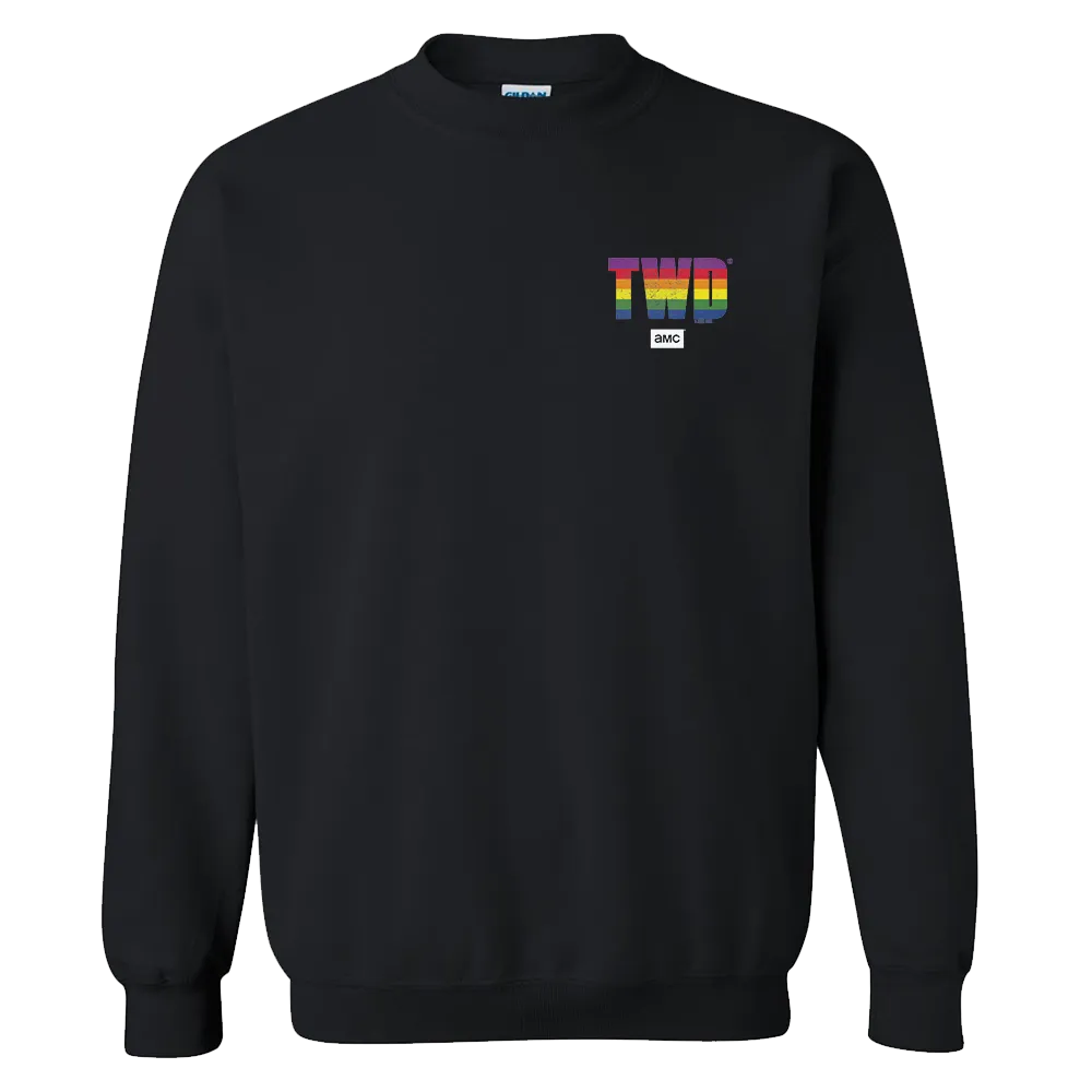 The Walking Dead Pride Repeat Logo Fleece Crewneck Sweatshirt