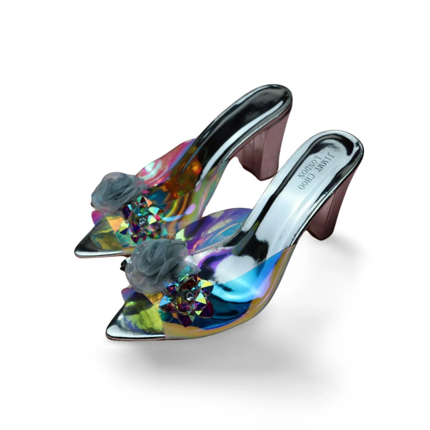 Transparent Floral Multi Shade Wedding Heels