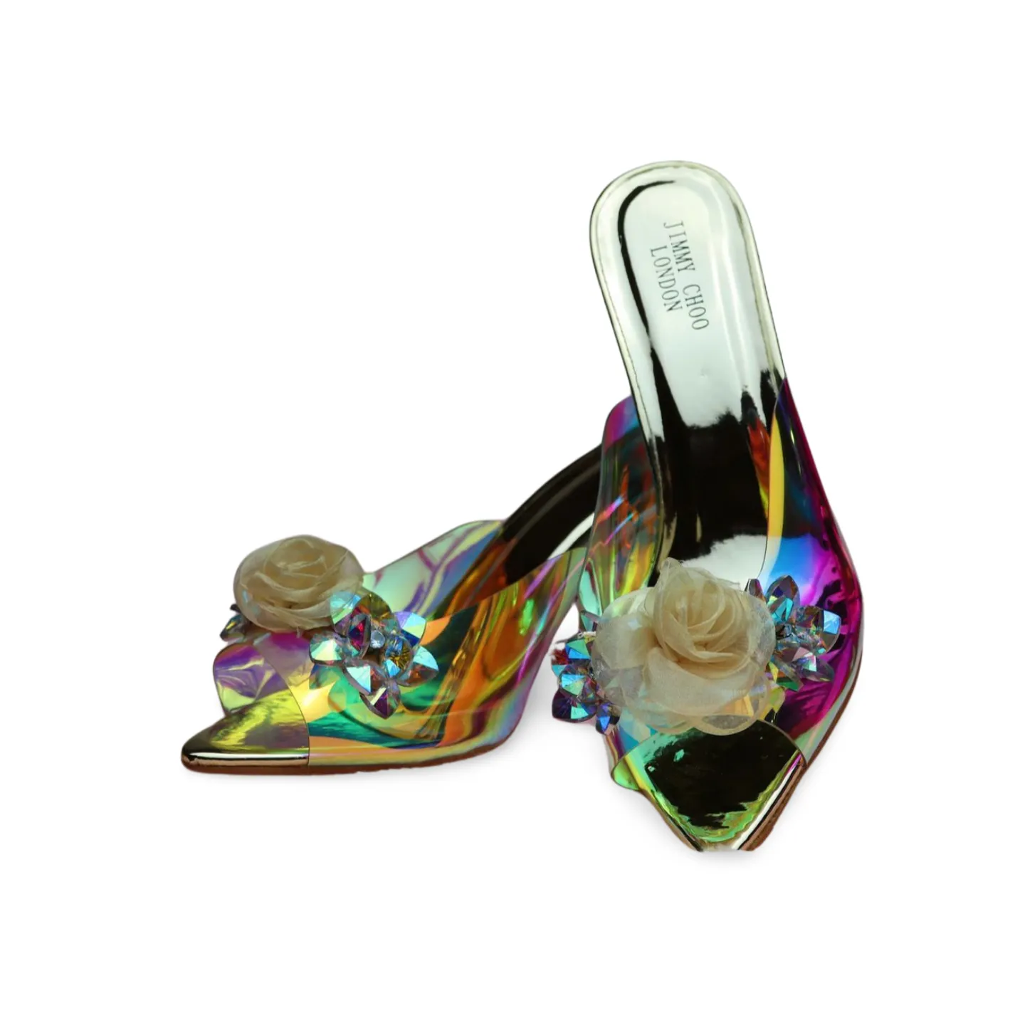 Transparent Floral Multi Shade Wedding Heels