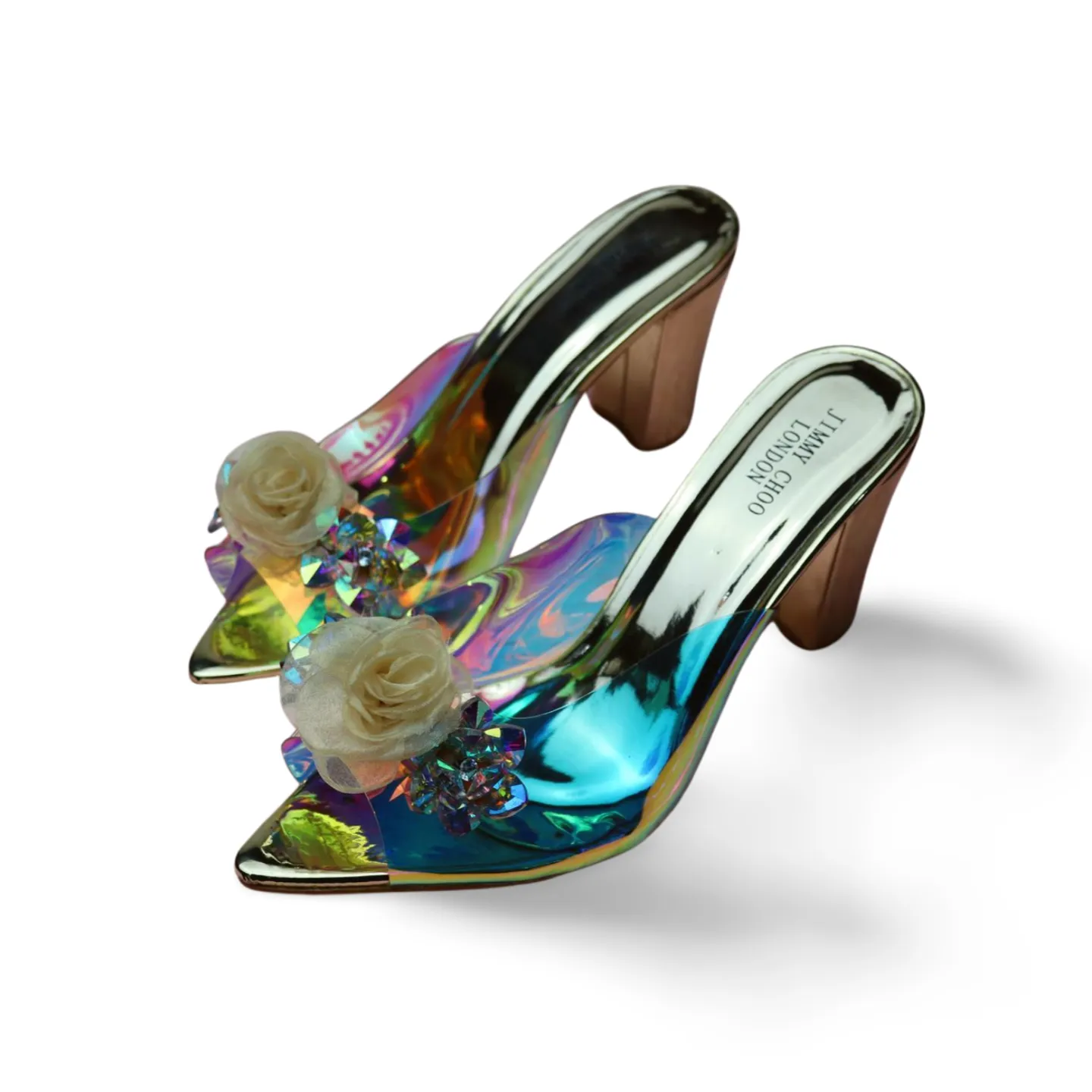 Transparent Floral Multi Shade Wedding Heels