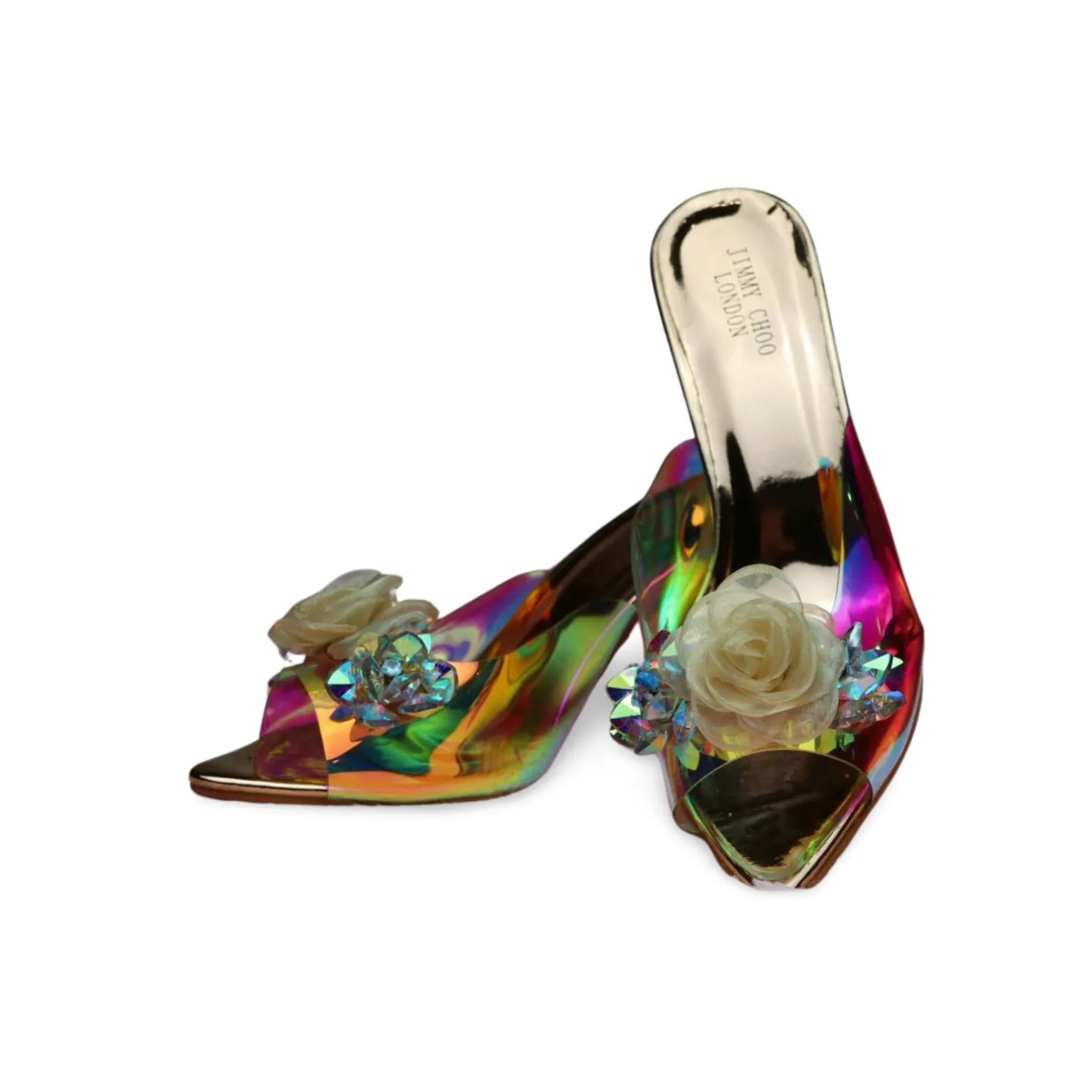 Transparent Floral Multi Shade Wedding Heels