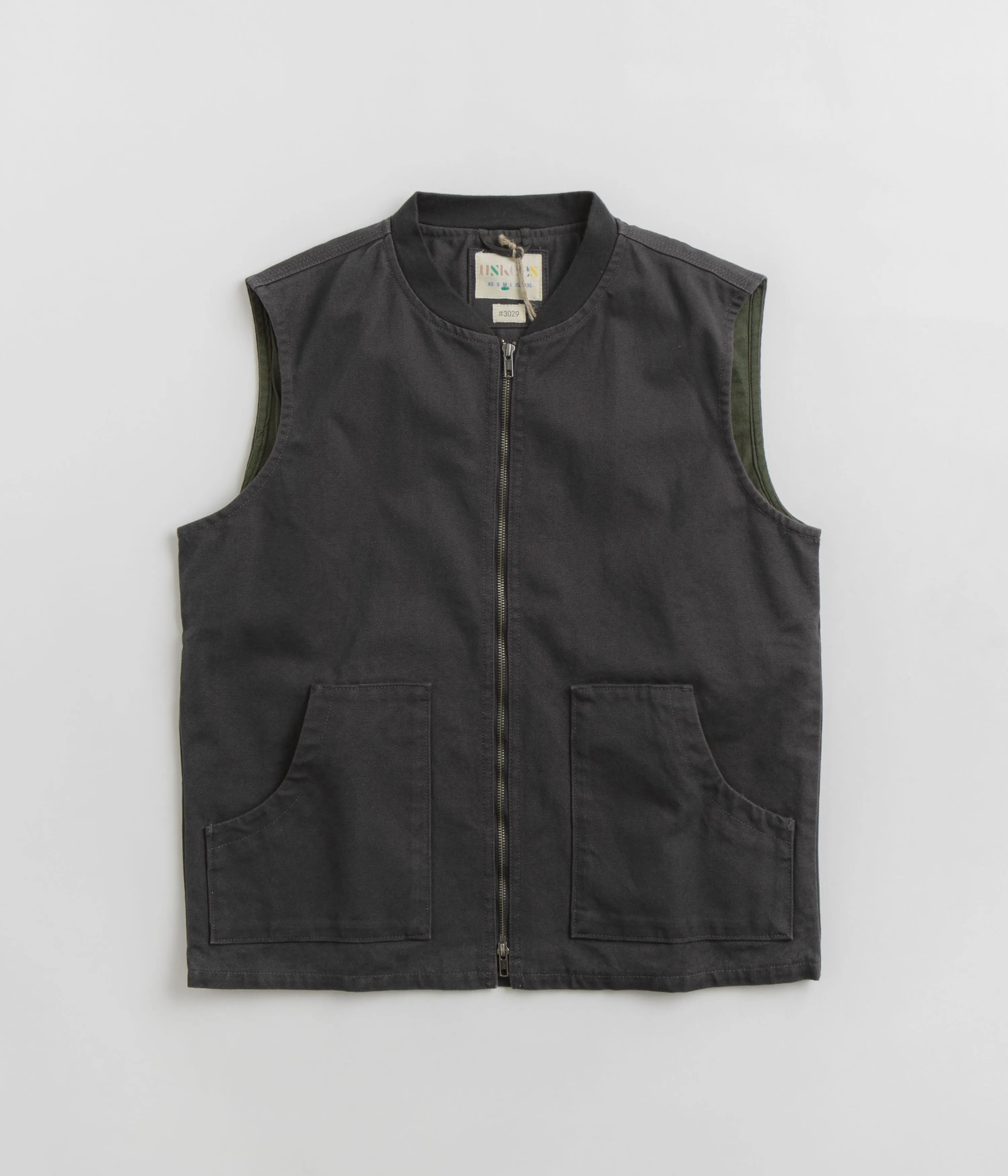 Uskees 3029 Patch Pocket Canvas Vest - Charcoal