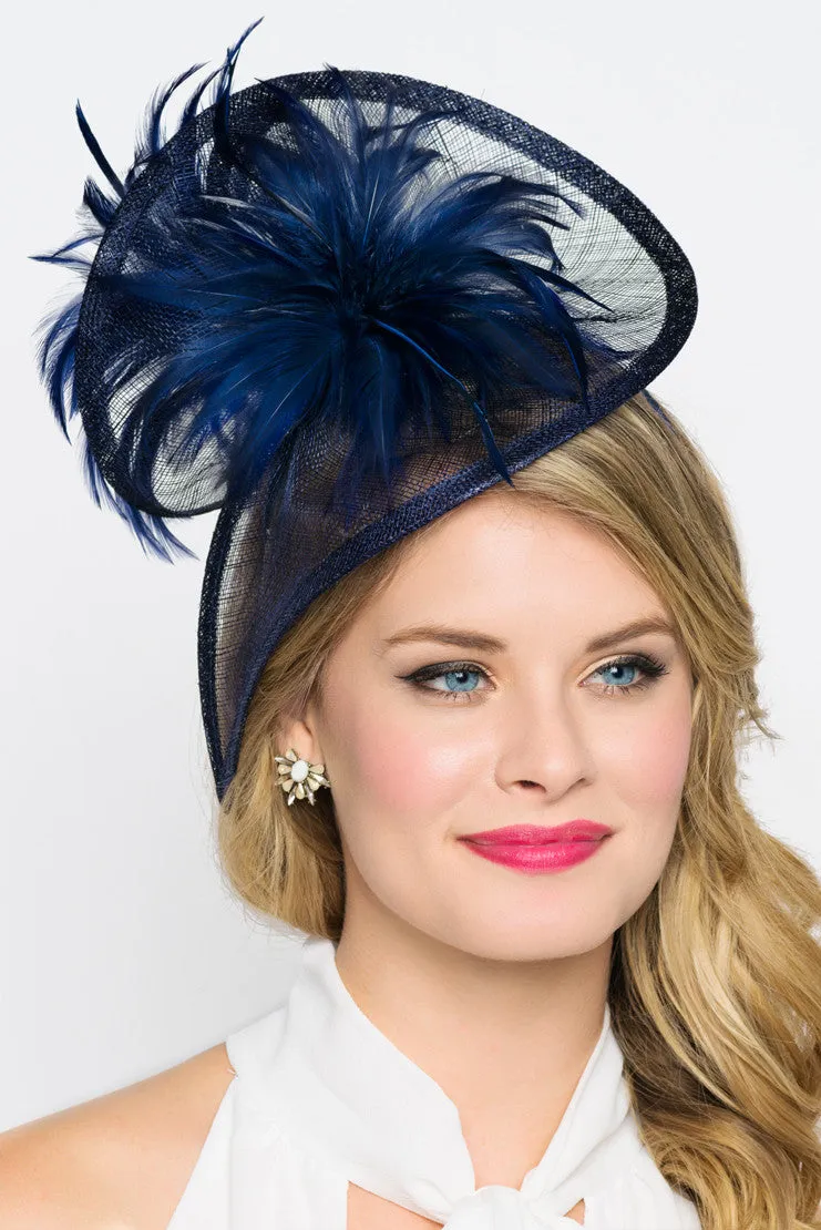 Victoria Fascinator - Navy Blue