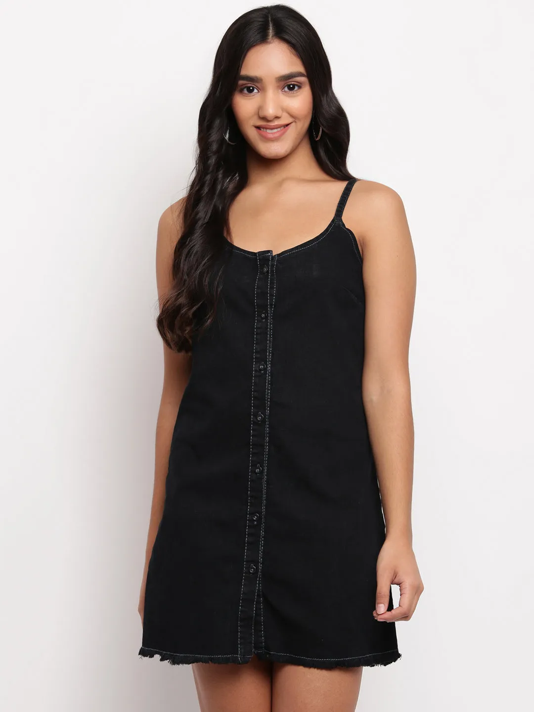 Women Black Denim Dress