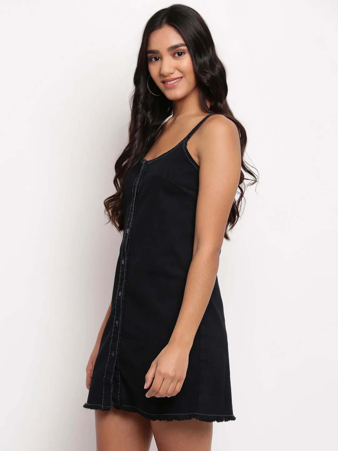 Women Black Denim Dress