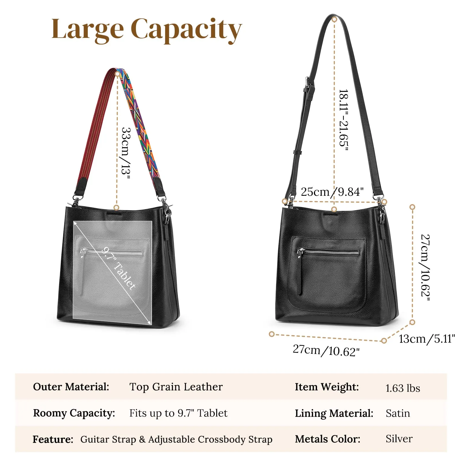 Women Genuine Leather Bucket Bag