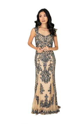 Women Sequined Sweep Gown