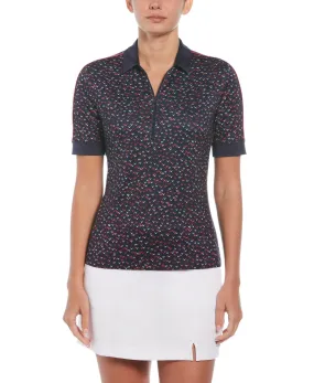 Women's Chevron Print Golf Polo In Peacoat