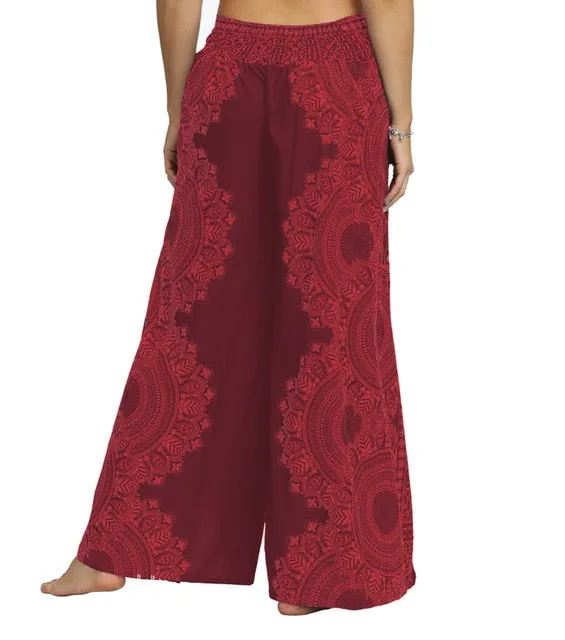 Yoga Print Casual Patchwork Pants