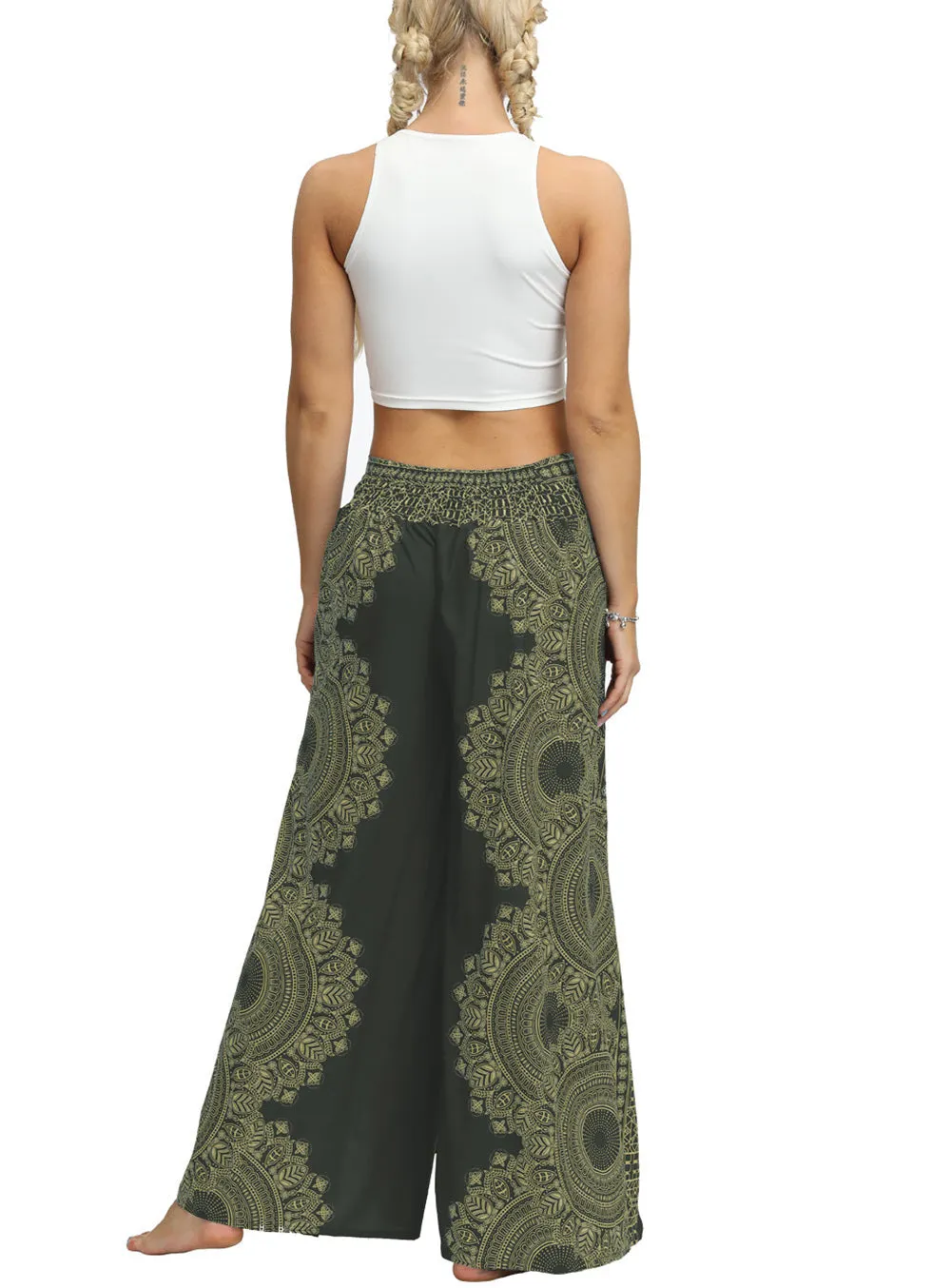 Yoga Print Casual Patchwork Pants