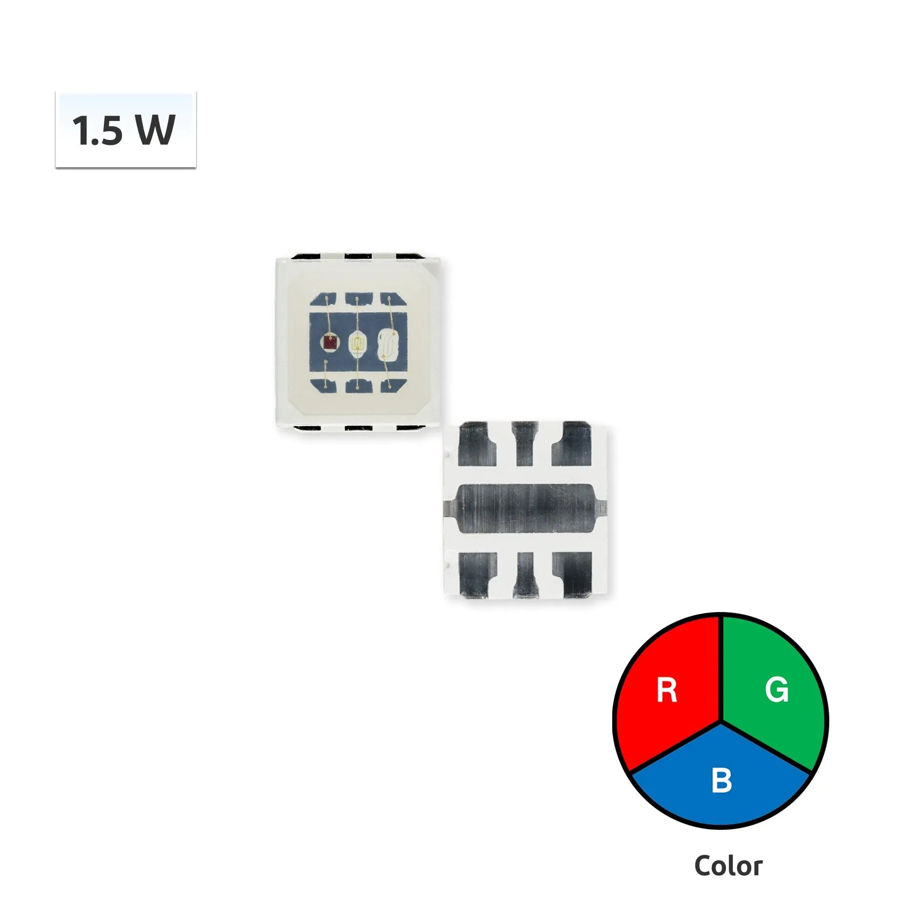 YUJILEDS 1.5W 3-in-1 RGB LED SMD - 5054 - 6000pcs/Reel