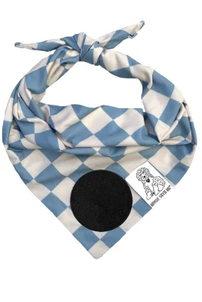 ★Dog Bandana Checkered - Customize with Interchangeable Velcro Patches