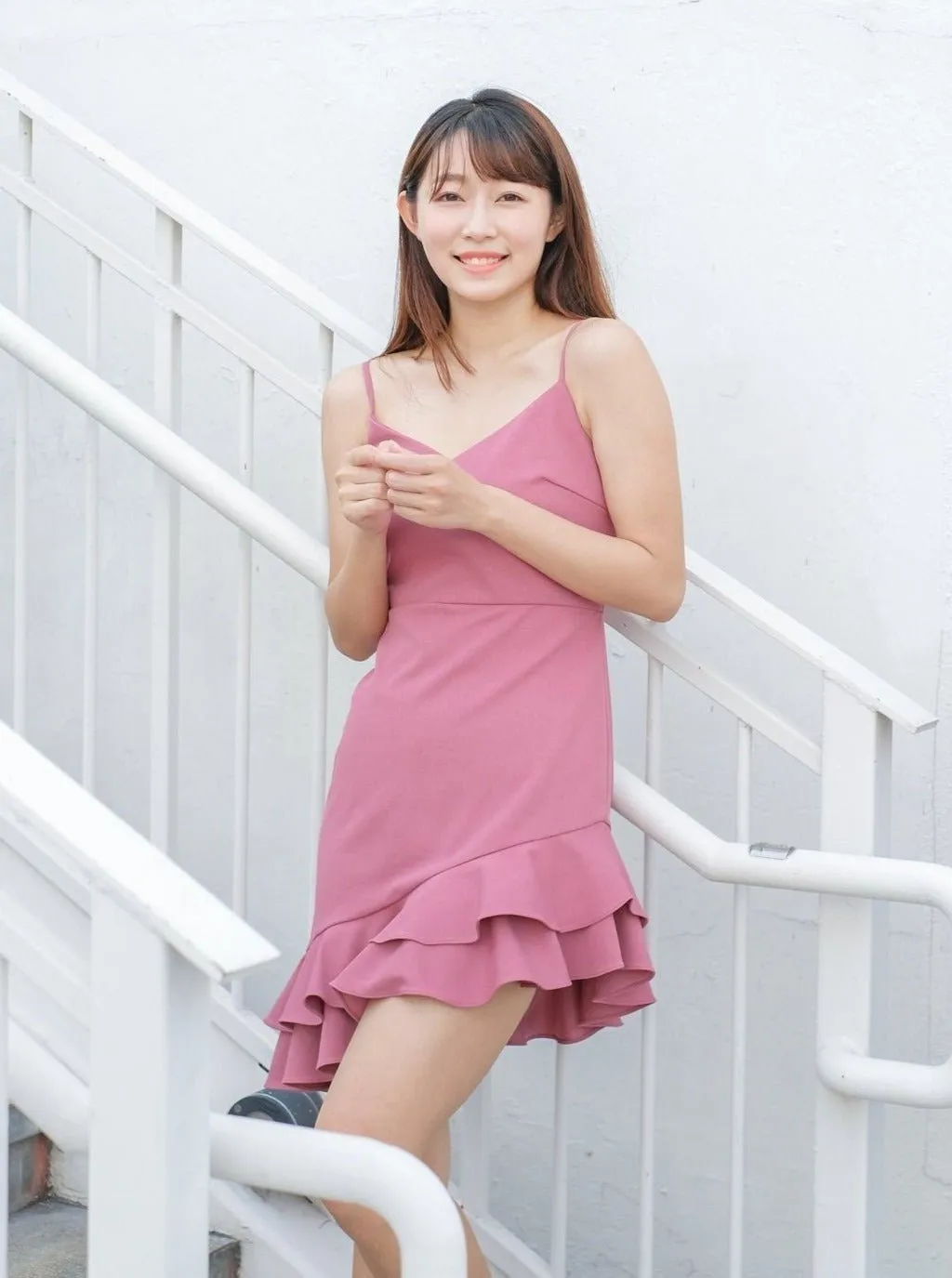 吊帶荷葉邊Cocktail Dress*